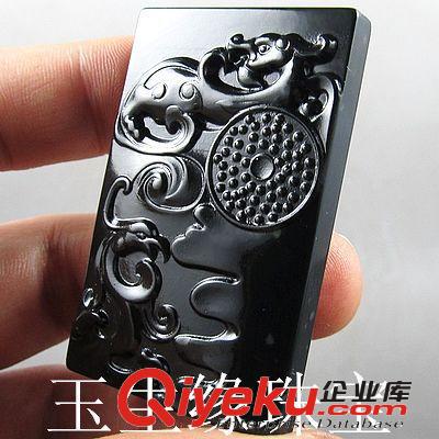 玉生緣 和田玉青玉仿古龍鳳呈祥玉佩批發 玉石牌子批發 玉器批發