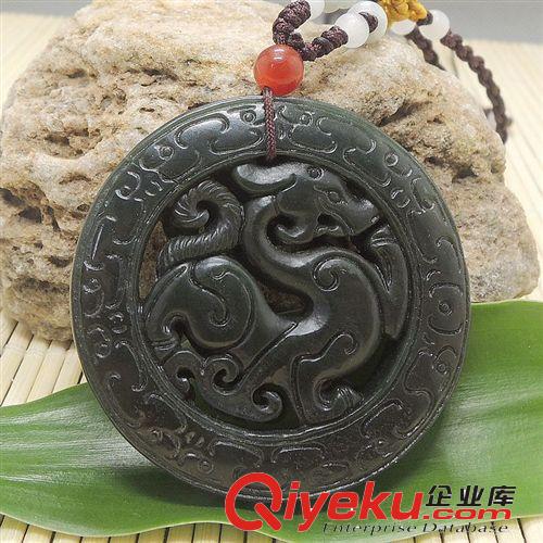 批發供應tr新疆和田玉青玉仿古龍吊墜 南陽小額批發網