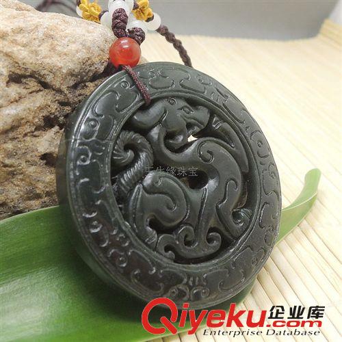 批發供應tr新疆和田玉青玉仿古龍吊墜 南陽小額批發網