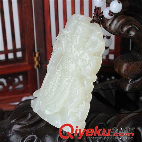 玉生緣 tr新疆和田玉白玉忠義關(guān)公玉佩 玉石掛件批發(fā) 南陽批發(fā)