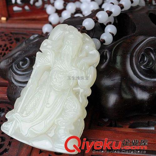 玉生緣 tr新疆和田玉白玉忠義關(guān)公玉佩 玉石掛件批發(fā) 南陽批發(fā)