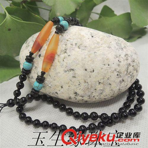玉生緣 純手工編織tr巴西瑪瑙米型珠子掛繩 玉石配件批發