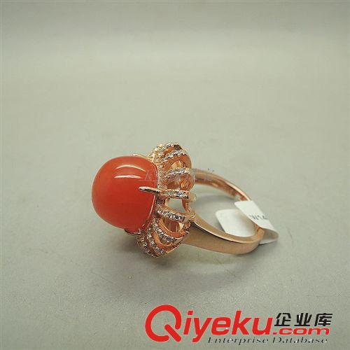 玉生緣 925銀鑲嵌南紅瑪瑙火焰紅蛋圓形戒指批發 南陽玉器批發網
