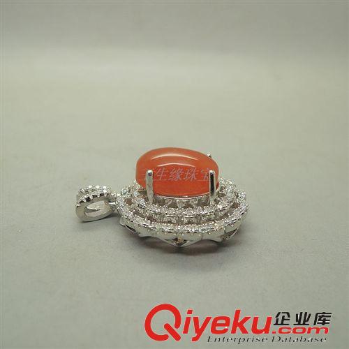 玉生緣 925銀鑲嵌南紅瑪瑙火焰紅蛋圓形吊墜 項(xiàng)墜 南陽(yáng)玉器批發(fā)網(wǎng)