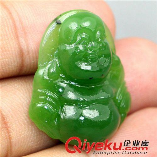批發供應tr新疆和田玉碧玉菠菜綠笑佛 彌勒佛吊墜 本店一件起批
