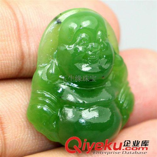 批發供應tr新疆和田玉碧玉菠菜綠笑佛 彌勒佛吊墜 本店一件起批