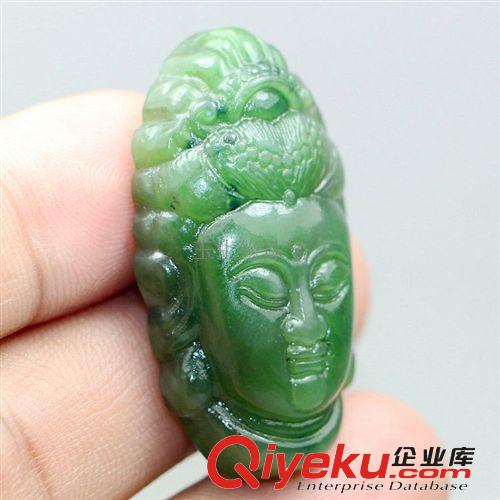 批發供應tr新疆和田玉碧玉觀音頭吊墜 玉生緣玉器批發 南陽批發