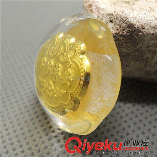 玉生緣 tr水晶鑲千足金歲歲平安小吊墜 項墜 南陽玉石玉器批發