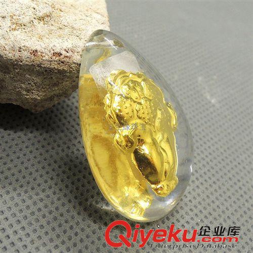 玉生緣 tr水晶鑲千足金白菜【百財】吊墜 項墜批發 南陽批發網