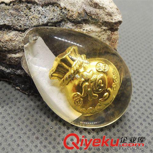 玉生緣 tr水晶鑲千足金代代福水滴型吊墜批發(fā) 南陽小額批發(fā)網(wǎng)