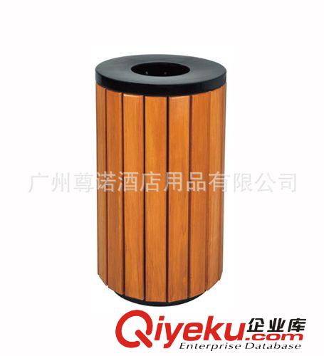 公園戶外木質果皮箱 正方形四面開口垃圾桶 工業園防腐木垃圾桶原始圖片2
