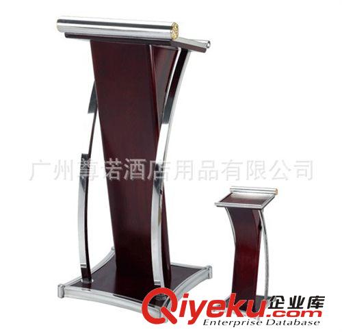 長(zhǎng)方形迎賓臺(tái) 實(shí)木會(huì)議演講臺(tái) 酒店豪華咨客臺(tái)（帶鈦金板演講臺(tái)）原始圖片2