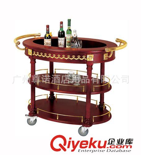 塑膠木圓形酒水車 雙邊帶扶手酒水車 圓形沖孔酒水車原始圖片3