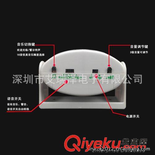 16首音樂自由更換的感應門鈴感應器迎賓器門鈴 歡迎光臨原始圖片2
