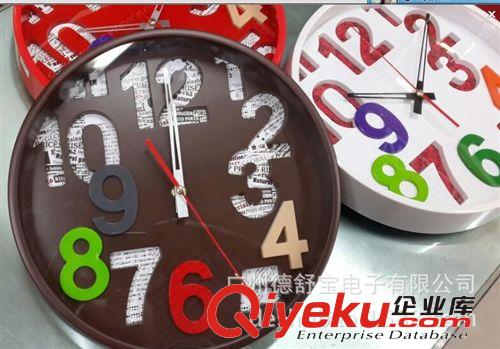 批發(fā)創(chuàng)意時尚客廳新款圓形掛鐘 靜音掛鐘  12英寸原始圖片2