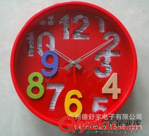 批發(fā)創(chuàng)意時尚客廳新款圓形掛鐘 靜音掛鐘  12英寸原始圖片3