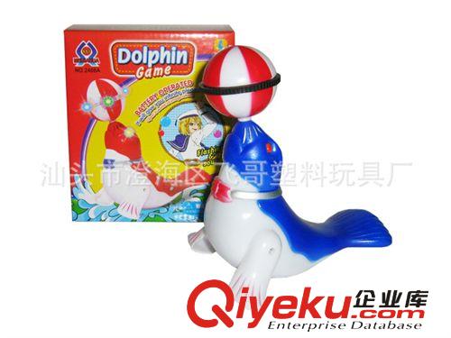 K030015新奇特電動(dòng)玩具 電動(dòng)海豚 電動(dòng)海獅頂球 會(huì)翻跟斗玩具