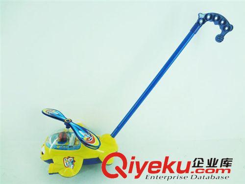 K027889 卡通手推飛機(jī)帶鈴 手推玩具　塑料玩具貨源 廠(chǎng)家直銷(xiāo)原始圖片2