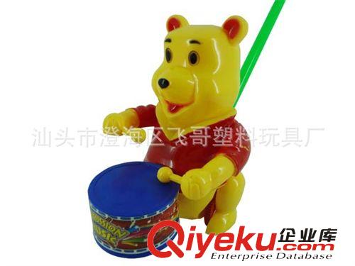 K035365手推維尼熊 卡通打鼓手推玩具　塑料玩具貨源 廠家直銷原始圖片2