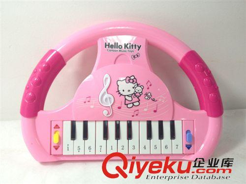 益智音樂電子琴Hello Kitty方向盤型電子琴帶燈光音樂 早教電子琴原始圖片2