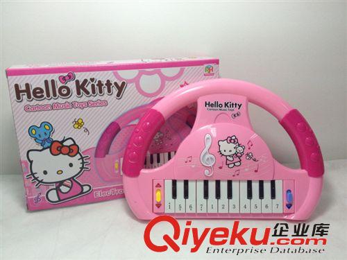 益智音樂電子琴Hello Kitty方向盤型電子琴帶燈光音樂 早教電子琴