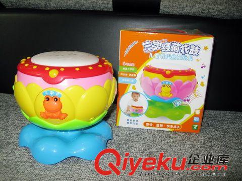 三字經(jīng)荷花鼓　燈光音樂拍拍鼓　旋轉(zhuǎn)蓮花鼓　嬰幼兒教具原始圖片3