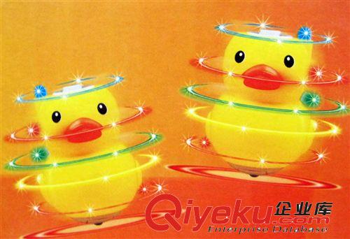 大黃鴨陀螺 燈光音樂 電動陀螺 小鴨子閃光陀螺 兒童玩具原始圖片3