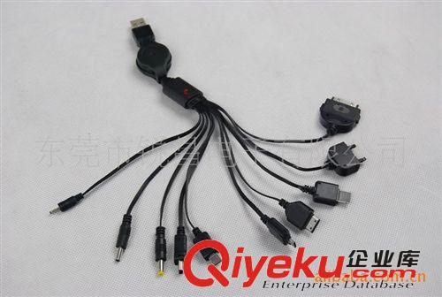 10合1 USB充電器帶伸縮線套裝，實用型禮品 多功能USB充電線