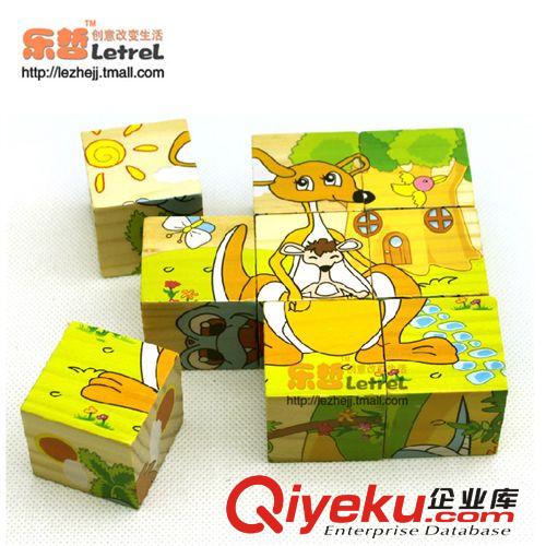 木質動物/交通多款3D立體六面畫/拼圖批發