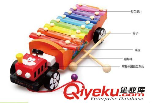 批發(fā)巧之木zp8音階汽車(chē)手敲琴 可拖拉玩具琴原始圖片2
