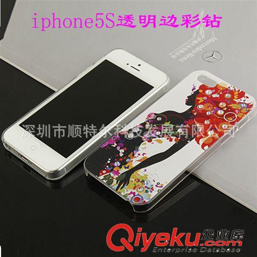 厂家批发iphone5S彩钻手机壳 iphone5手机套 苹果5卡通镶钻彩绘壳