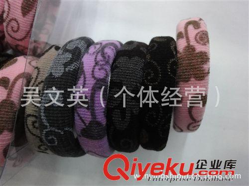 流行時尚韓版高彈力無接縫印花皮筋頭圈發圈 植物印花