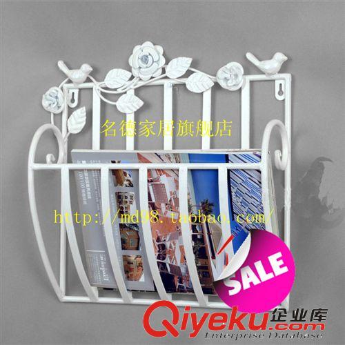 壁掛架 假花架 報(bào)刊架 壁飾 鐵藝書報(bào)架【現(xiàn)貨】原始圖片2