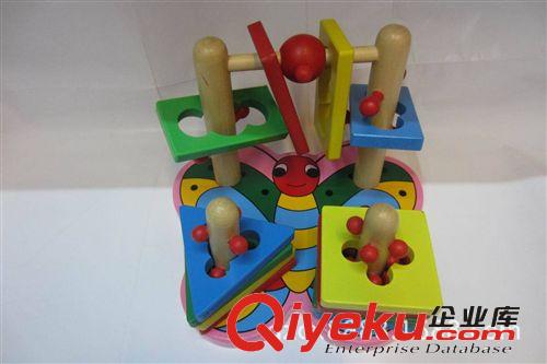 幼得樂 木制 3D游戲 蝴蝶套柱益智形狀拼圖玩具原始圖片2