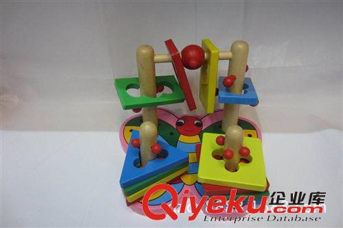 幼得樂 木制 3D游戲 蝴蝶套柱益智形狀拼圖玩具原始圖片3