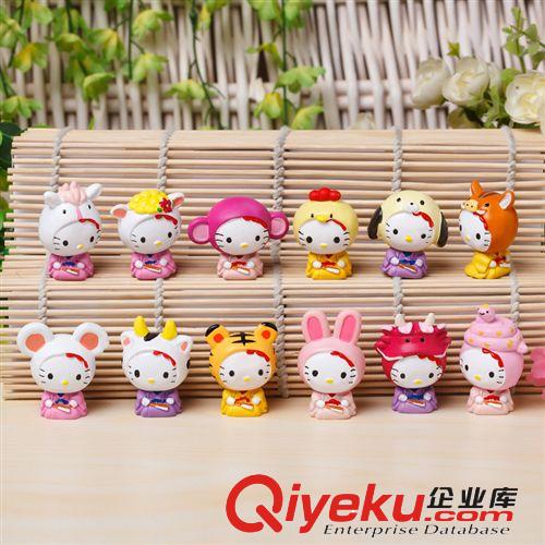 可愛卡通公仔 HELLO KITTY擺件 凱蒂貓  12 生肖KT貓