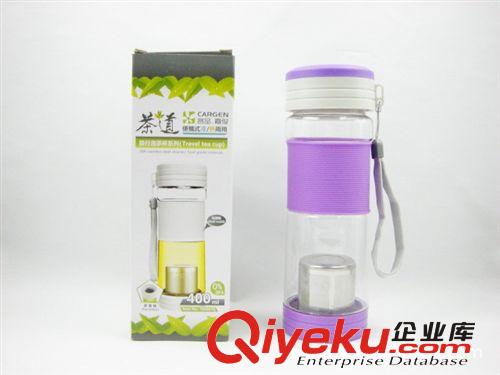 批發(fā)塑膠運(yùn)動(dòng)水杯 旅行泡茶杯 400ML 有茶漏帶濾網(wǎng)T84007Q