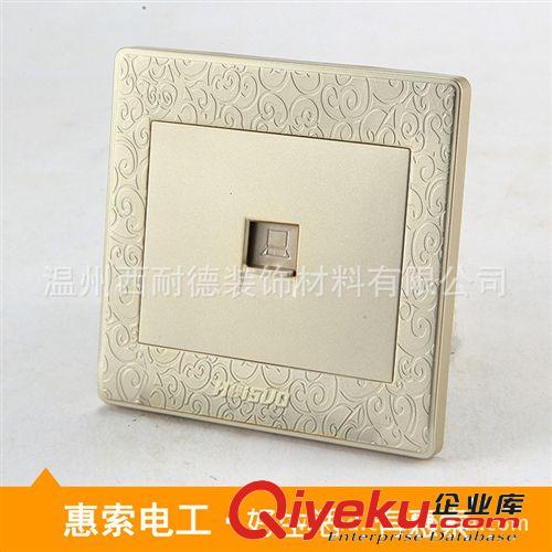 廠家直供 86型墻壁開關 電視插座 V9雕花金 一位電視插座