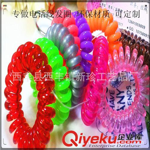 2元店韓版電話線發(fā)圈 地?cái)傦椘焚?zèng)品 批發(fā)黑色皮筋原始圖片2