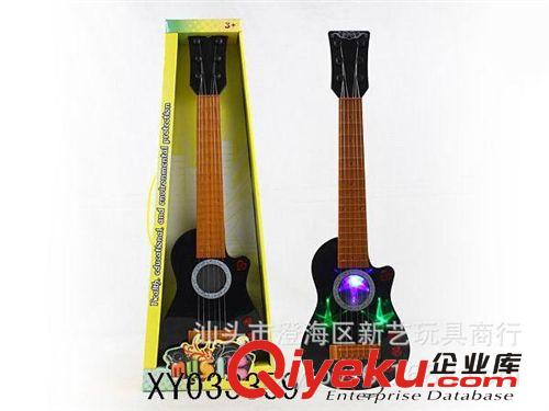 供應兒童樂器玩具，透光木紋六弦音樂吉他 3D燈光，澄海新藝玩具原始圖片3