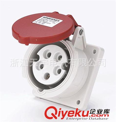 廠家直供曼奈柯斯工業(yè)直座32A 斜式3441法蘭式 插座插頭 防水插座原始圖片3