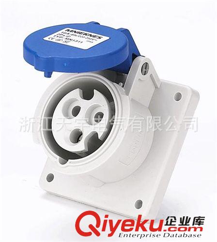 供應(yīng)天宇PC塑料63A 斜座-P67-5孔-防護(hù)防腐防塵 插座32A-63A原始圖片2