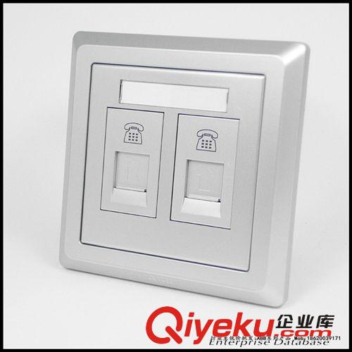 至低價(jià)批：ABB德逸系列 二位四芯電話插座 RJ11(銀色)-AE322-S