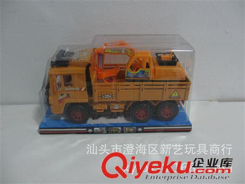 供應慣性貨柜車，慣性工程車載1只滑行佛手挖機，澄海新藝玩具原始圖片3