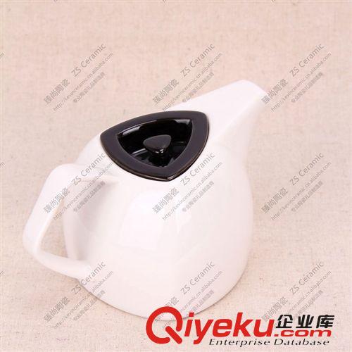 【廠家直銷】創意陶瓷禮品批發 歐式黑白簡約咖啡具壺杯 出口原單原始圖片2