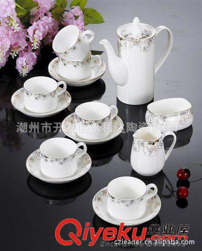 生產(chǎn)銷售 骨瓷咖啡具15頭-壺盤杯家居用品原始圖片3