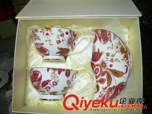 gd骨瓷套2咖啡杯碟，英國(guó)骨瓷，韓國(guó)骨瓷，骨瓷金箔杯碟