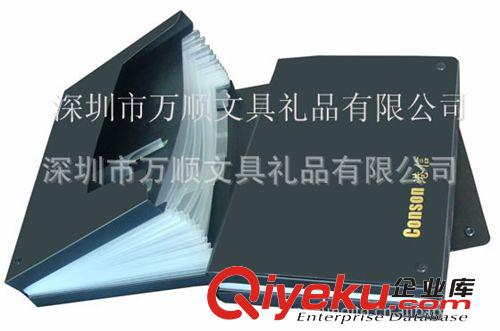 PP印字資料袋 十二個按扣款 大容量塑料風(fēng)琴袋 定制文件包