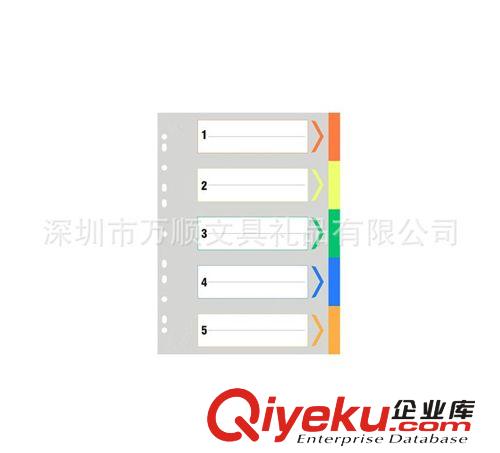 彩色打孔索引紙,5頁索引紙,A4索引紙定做原始圖片2