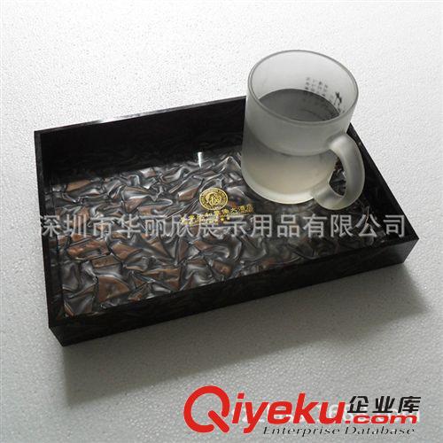 供應(yīng)H3268型賓館酒店洗漱用具收納擺放專用的云紋亞克力托盤原始圖片3